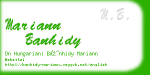 mariann banhidy business card